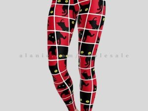 red printed flannel leggings supplier