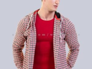 wholesale tri colored hooded flannel shirt
