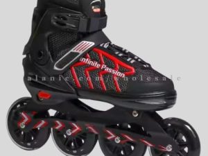 black & red four wheel roller skate sports shoes supplier
