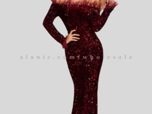 maroon off shoulder halloween party dress wholesaler