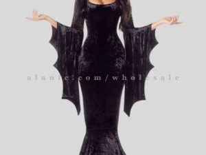 morticia addams halloween party dress manufacturer