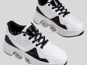 skating sports shoes with retractable wheels vendor