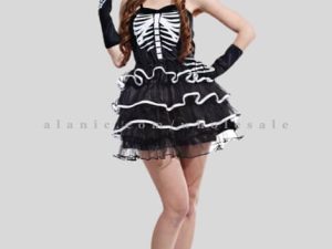 womens skeleton printed fancy dress vendor