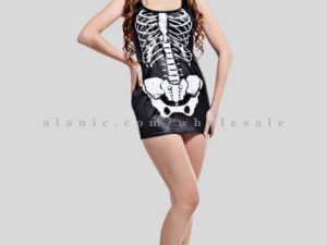 womens skeleton printed mini dress wholesaler