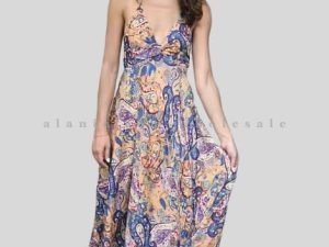 halter neck printed chiffon maxi dress vendor