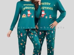 wholesale christmas printed pajama set for men & women