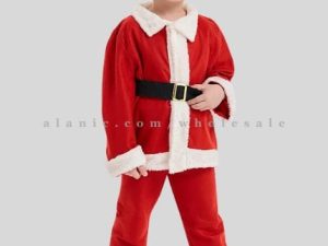 little boys red velvet santa dress for christmas party supplier