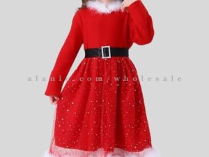 wholesale red sequin christmas party dress for little girl
