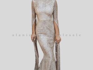 silver with golden sequin lace dress in bulk