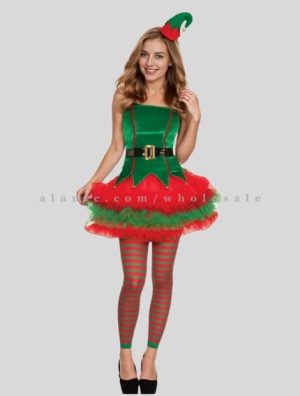 womens green & red christmas party outfit with leggings vendor