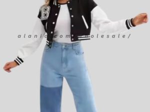 black & white varsity jacket for women vendor