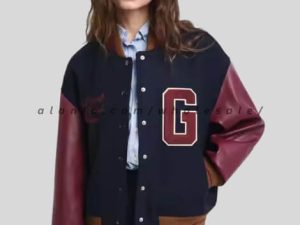 blue & purple varsity jacket for women in bulk