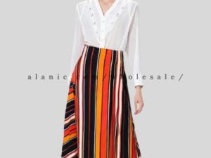 color block striped asymmetrical skirt in bulk