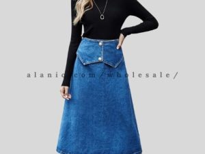 high waist stretch denim skirt wholesaler