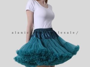teal ruffle mini circle skirt in bulk