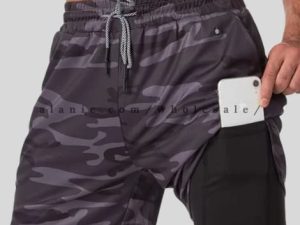 black camo printed athletic short supplier