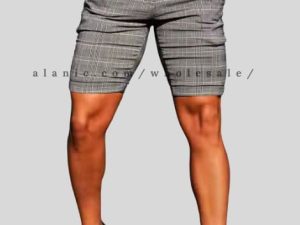 wholesale grey vintage striped mens short
