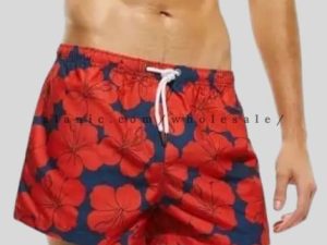 red & blue floral printed mens short manufacturer