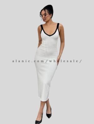 white with black border bodycon dress bulk
