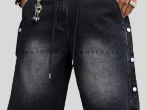 black mens jorts with adjustable lace supplier