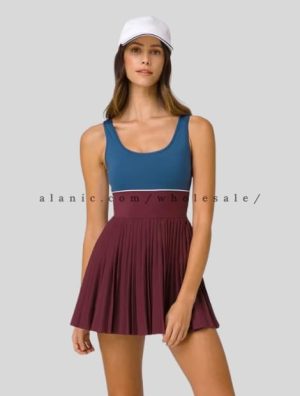 blue and maroon sleeveless skort set manufacturer