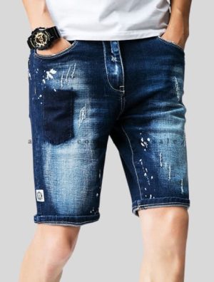 dark blue baggy denim jorts for men manufacturer