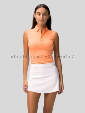 orange collared top with white skort supplier