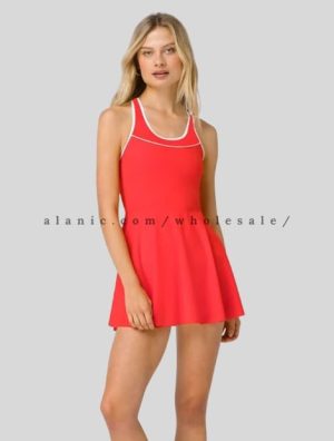 red round neck one piece tennis skort wholesaler