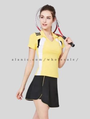 wholesale yellow tennis top with black skort