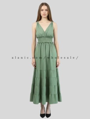 smocked waist cotton maxi dress supplier