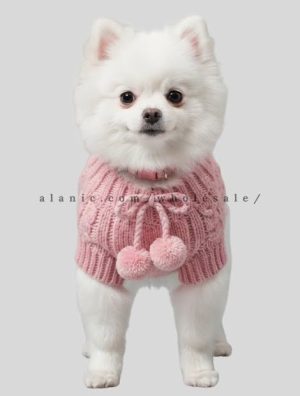 wholesale knitted woolen sweater with pom pom for dog