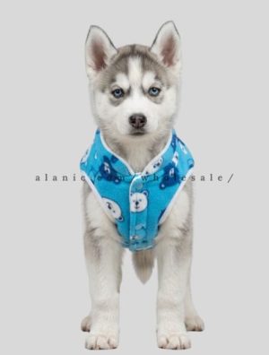wholesale panda printed fleece vest for small dog