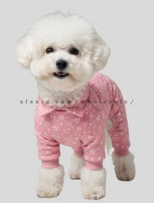 wholesale pink printed onesie for dog