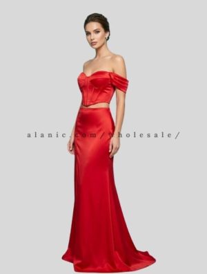 red satin corset top and mermaid skirt supplier
