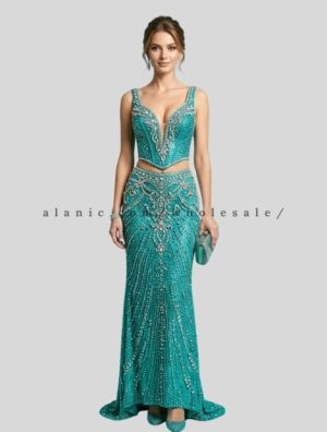 turquoise designer corset top and skirt manufacturer