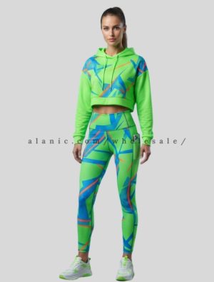 abstract print cropped hoodie and leggings manufacturer