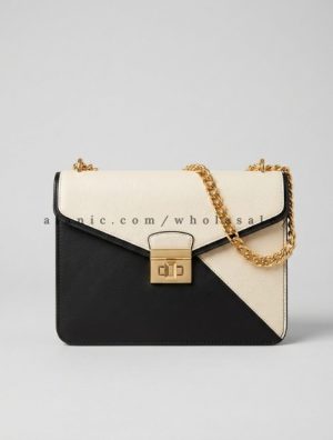 wholesale black with cream day-to-night clutch