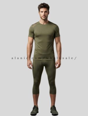wholesale sustainable dry-fit t shirt and fitness tights