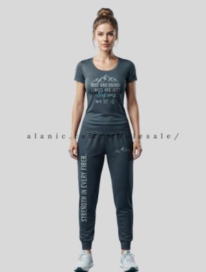 text print polyester t shirt and trackpant manufacturer