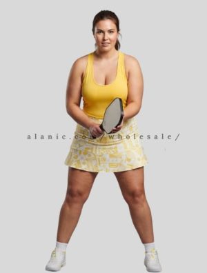 plus size pickleball tank top with printed skort for women supplier