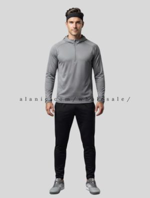 wholesale quarter-zip hoodie with track pant and headband
