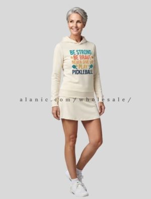 wholesale text printed hoodie and pickleball skirt