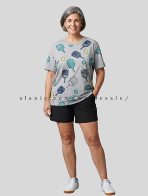 wholesale unisex pickleball printed loose fit t shirt and shorts